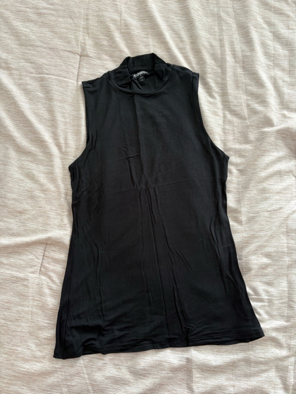 Express Black Sleeveless Mock Neck Top